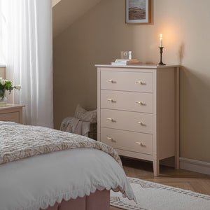 Oakham Chest of 4 Drawers, Nude Pink