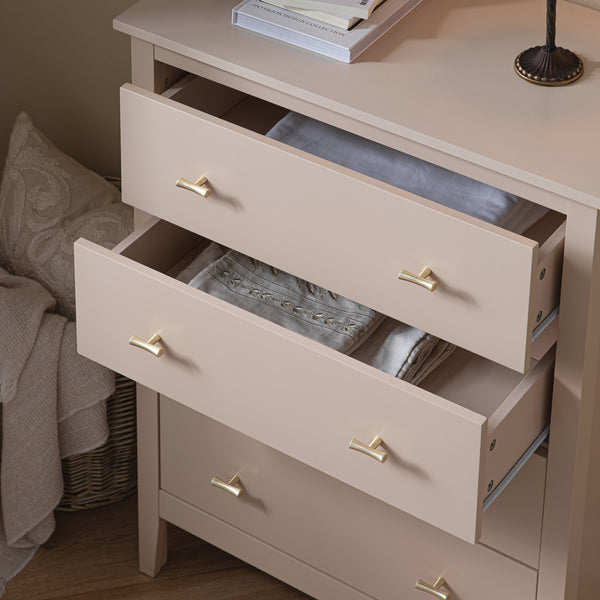 Oakham Chest of 4 Drawers, Nude Pink