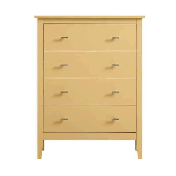 Oakham Chest of 4 Drawers, Rattan Yellow