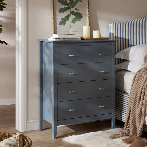 Oakham Chest of 4 Drawers, Stormy Blue
