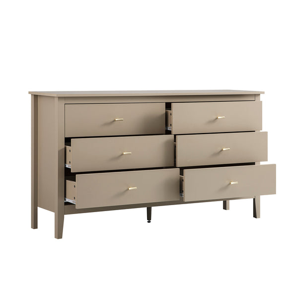 Oakham Chest of 6 Drawers, Deep Greige