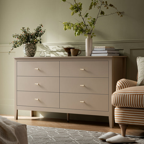 Oakham Chest of 6 Drawers, Deep Greige - daals