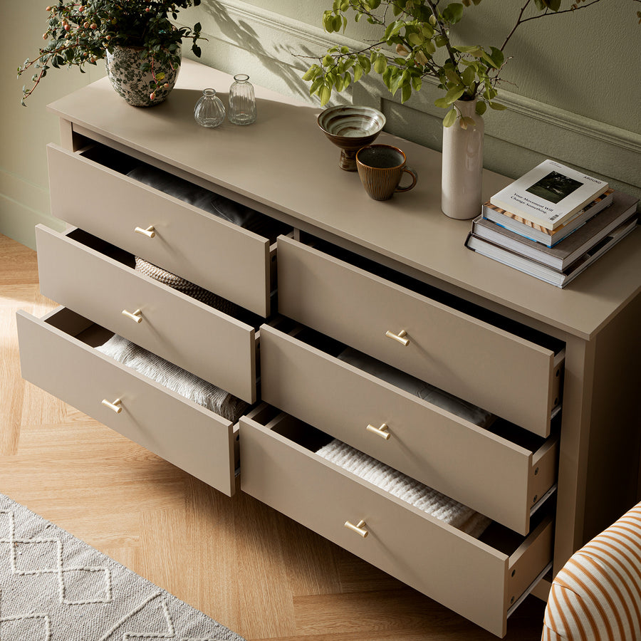 Oakham Chest of 6 Drawers, Deep Greige