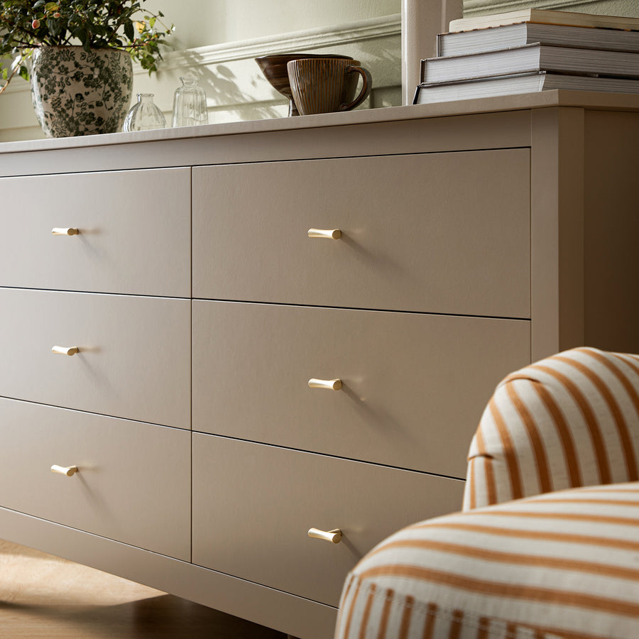 Oakham Chest of 6 Drawers, Deep Greige