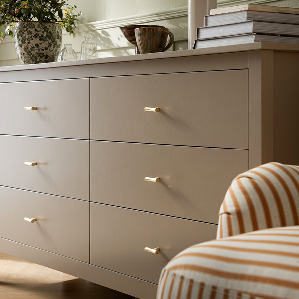 Oakham Chest of 6 Drawers, Deep Greige - daals