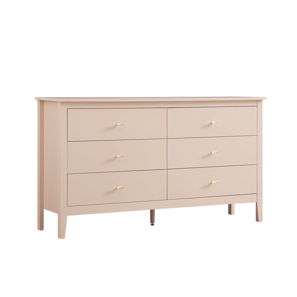 Oakham Chest of 6 Drawers, Nude Pink