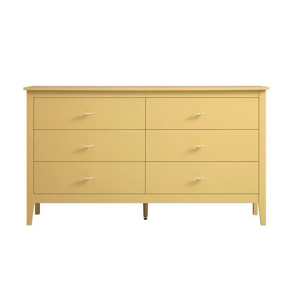 Oakham Chest of 6 Drawers, Rattan Yellow