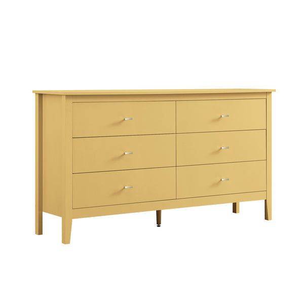 Oakham Chest of 6 Drawers, Rattan Yellow
