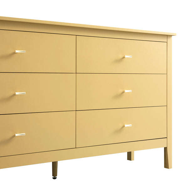 Oakham Chest of 6 Drawers, Rattan Yellow