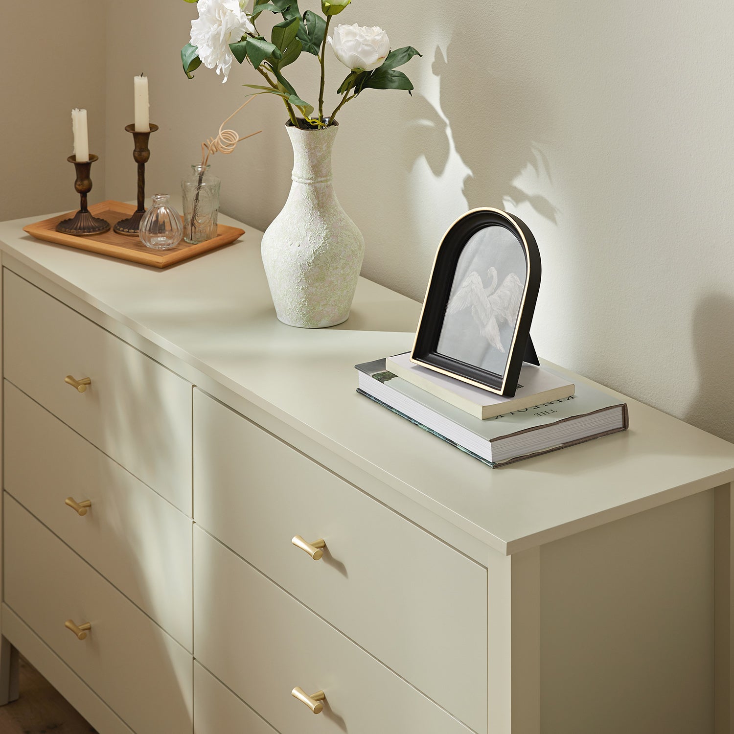 Oakham Chest of 6 Drawers, Shaded White