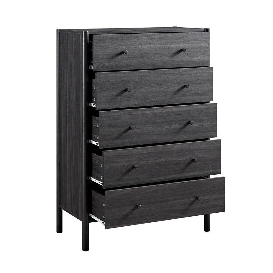 Linden 5-Drawer Chest, Ebony - daals
