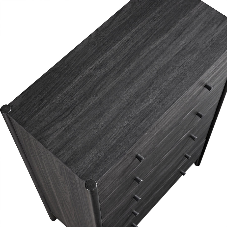 Linden 5-Drawer Chest, Ebony - daals