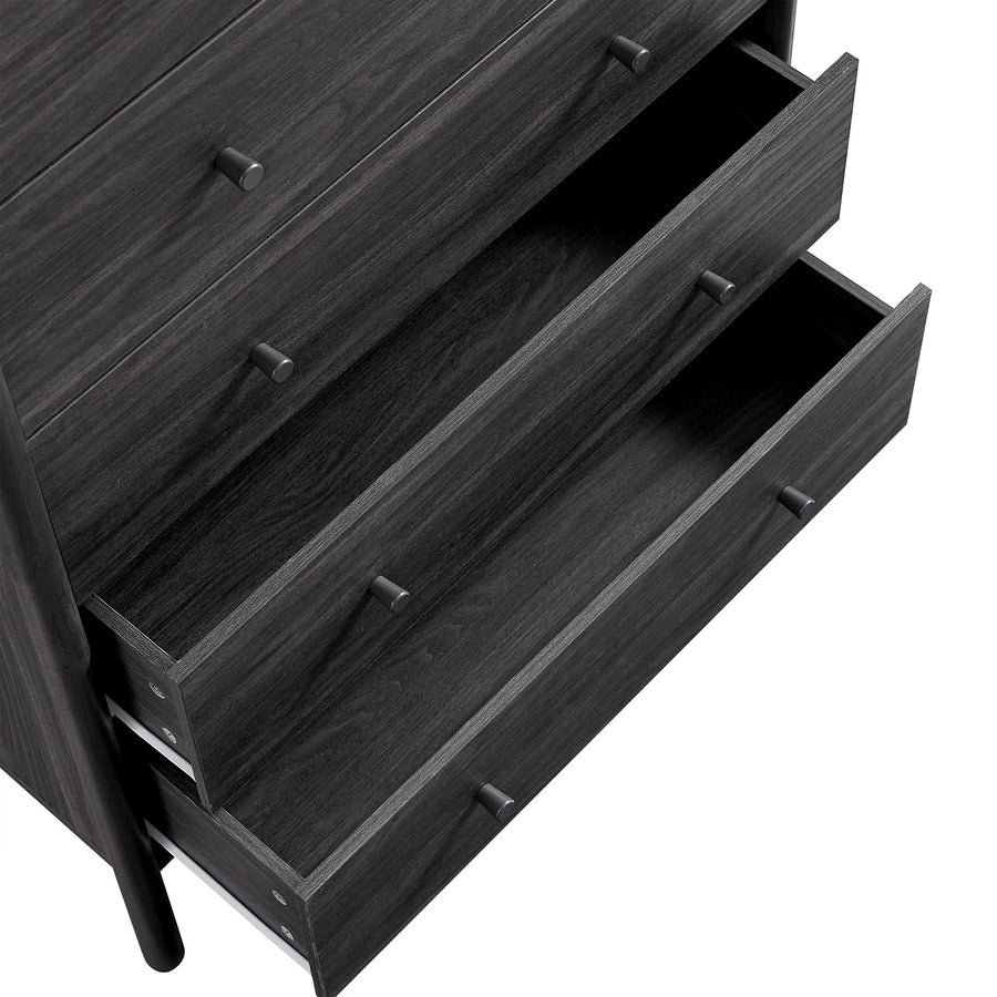 Linden 5-Drawer Chest, Ebony - daals