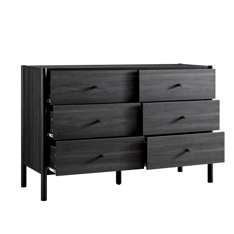 Linden 6 Drawer Chest, Ebony - daals