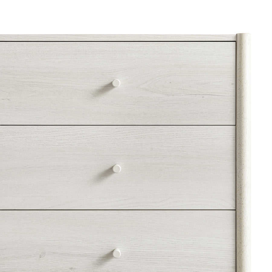 Linden 6 Drawer Chest, White Washed