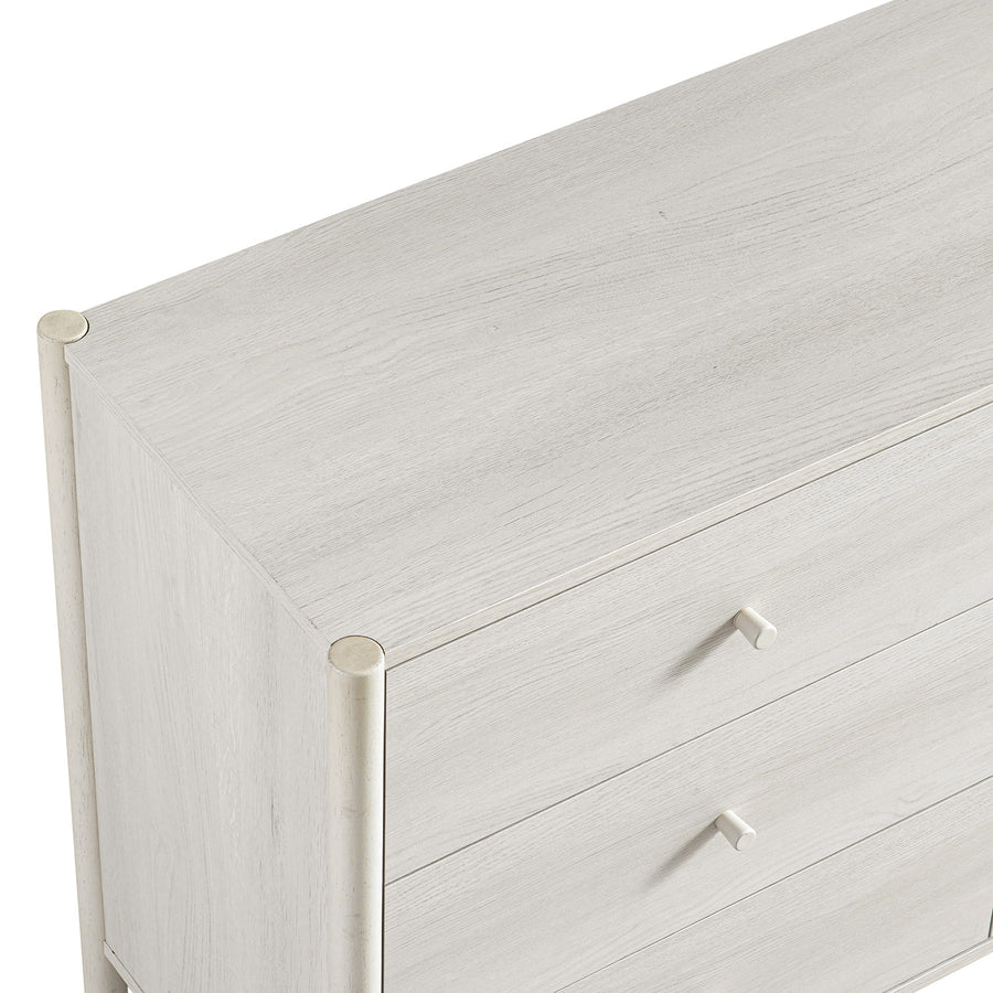 Linden 6 Drawer Chest, White Washed
