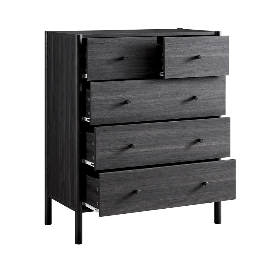 Linden 2-over-3 Chest of Drawers, Ebony - daals