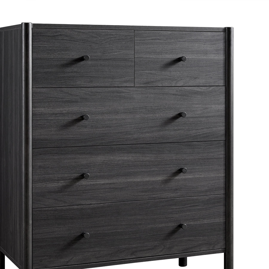 Linden 2-over-3 Chest of Drawers, Ebony - daals