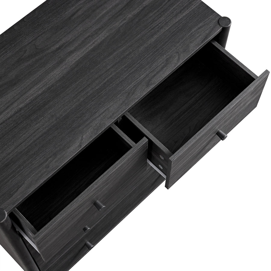 Linden 2-over-3 Chest of Drawers, Ebony - daals