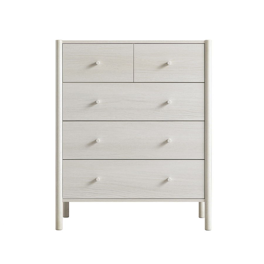 Linden 2-over-3 Chest of Drawers, White Washed