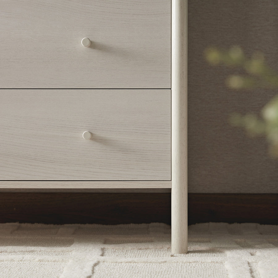 Linden 2-over-3 Chest of Drawers, White Washed