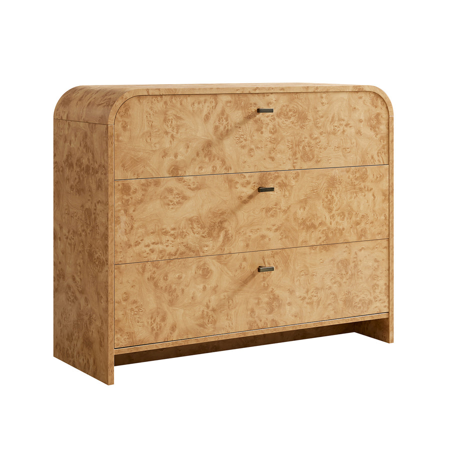 Marcel Chest of 3 Drawers, Natural Burlwood