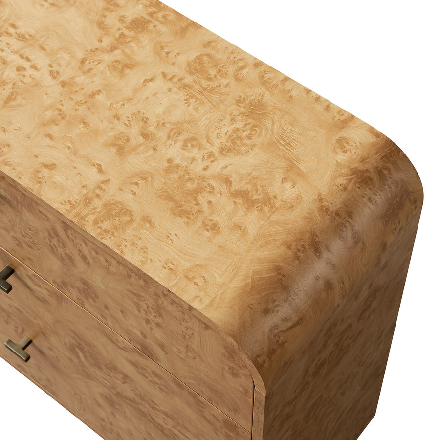 Marcel Chest of 3 Drawers, Natural Burlwood