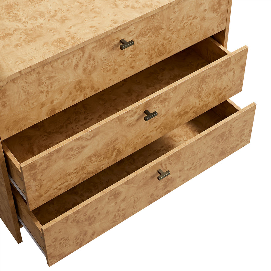 Marcel Chest of 3 Drawers, Natural Burlwood