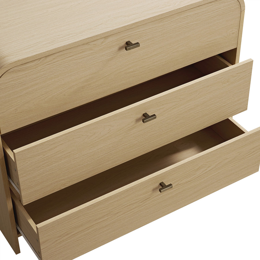 Marcel Chest of 3 Drawers, Light Oak