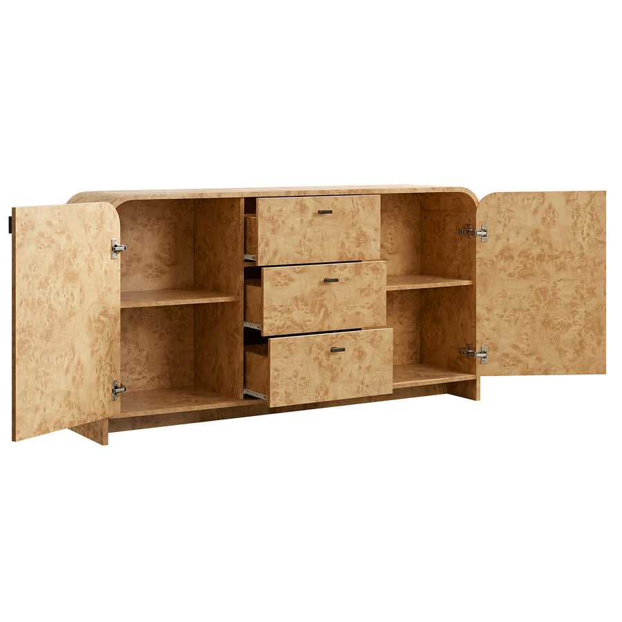 Marcel 3-Drawer Wide Sideboard, Natural Burlwood