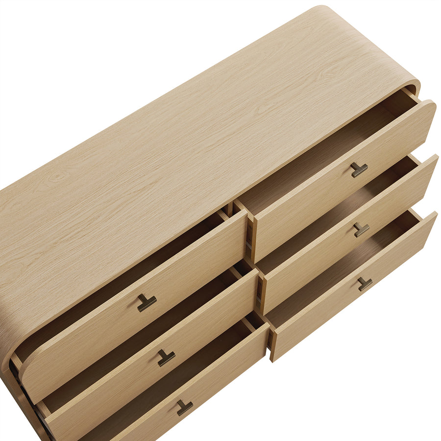Marcel Chest of 6 Drawers, Light Oak