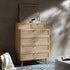 Frances Woven Rattan Tall Vanity Chest with Mirror, Natural - daals