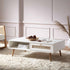 Frances Woven Rattan Wooden Coffee Table in White - daals