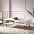 Frances Woven Rattan Wooden Coffee Table in White