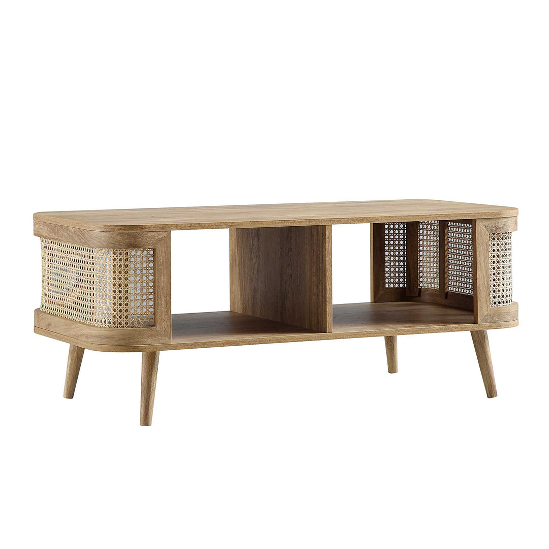 Izzy Curved Rattan Coffee Table, Natural | daals