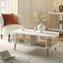 Izzy Curved Rattan Coffee Table, White - daals