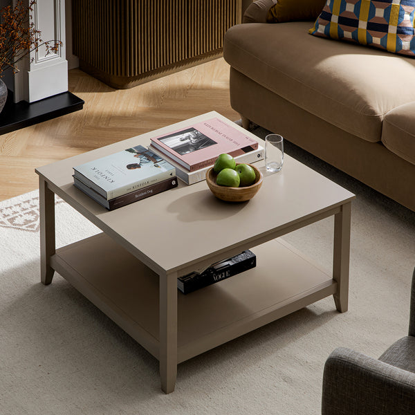 Oakham 80cm Square Coffee Table, Deep Greige