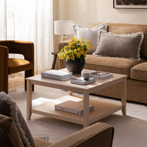 Oakham 80cm Square Coffee Table, Nude Pink