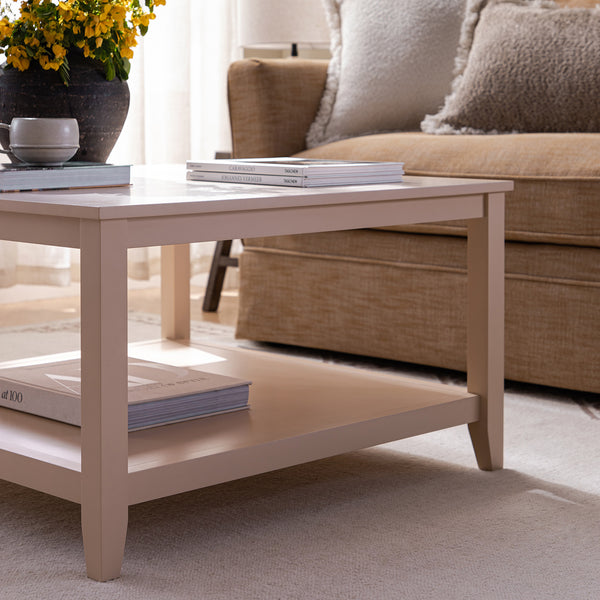 Oakham 80cm Square Coffee Table, Nude Pink