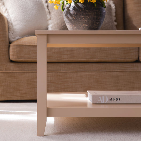 Oakham 80cm Square Coffee Table, Nude Pink