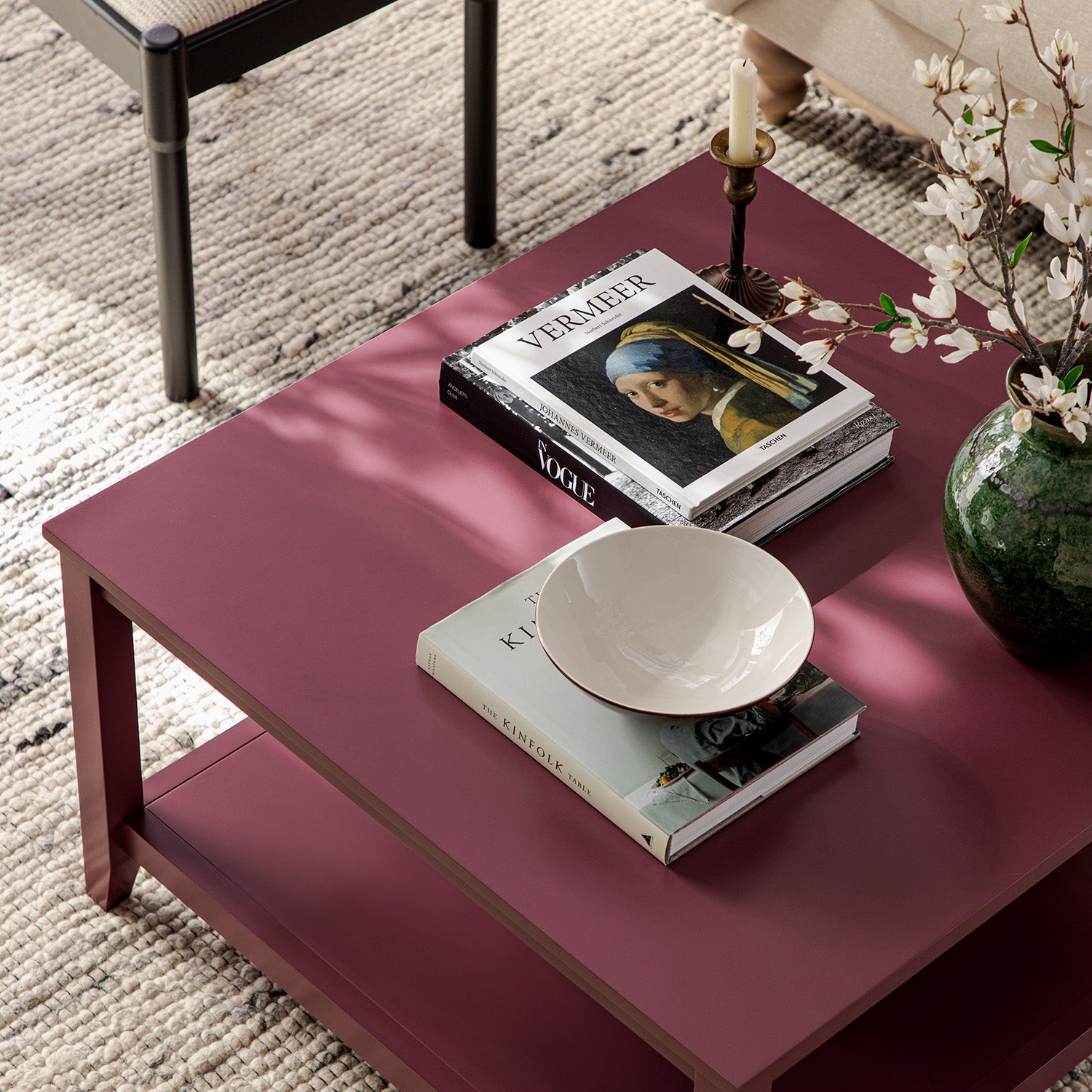 Oakham 80cm Square Coffee Table, Wild Cherry