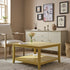 Oakham 80cm Square Coffee Table, Rattan Yellow - daals