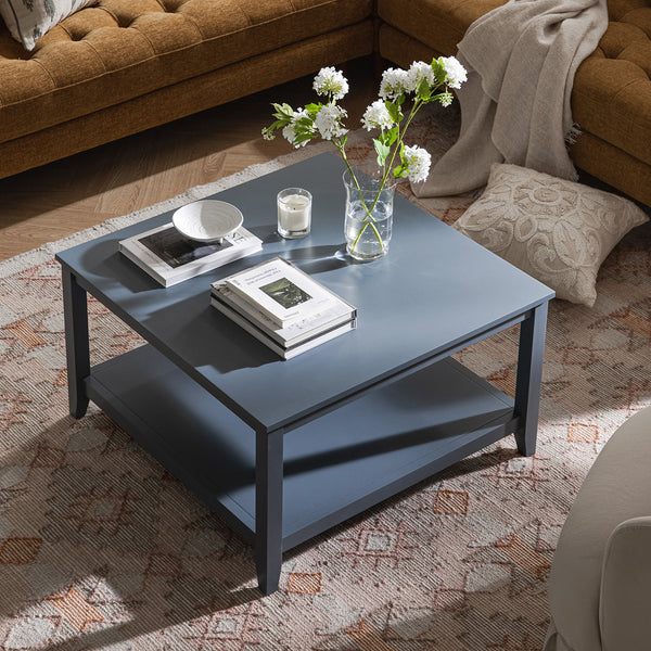 Oakham 80cm Square Coffee Table, Stormy Blue - daals