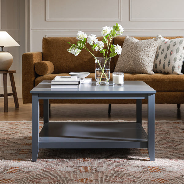 Oakham 80cm Square Coffee Table, Stormy Blue - daals