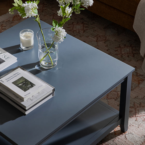 Oakham 80cm Square Coffee Table, Stormy Blue - daals