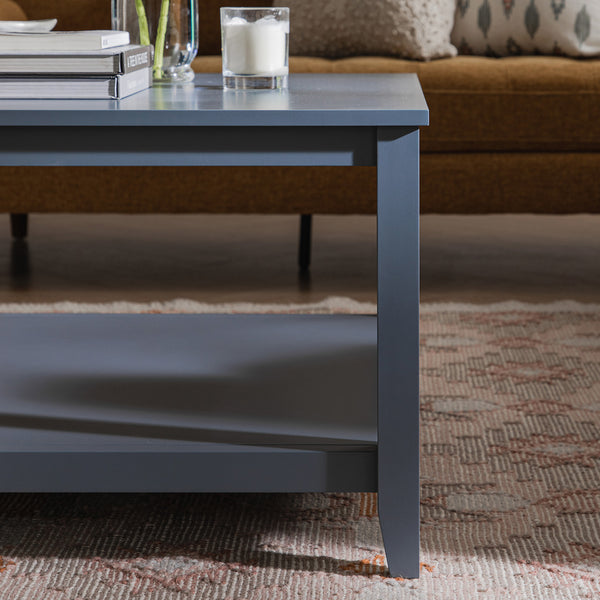 Oakham 80cm Square Coffee Table, Stormy Blue - daals