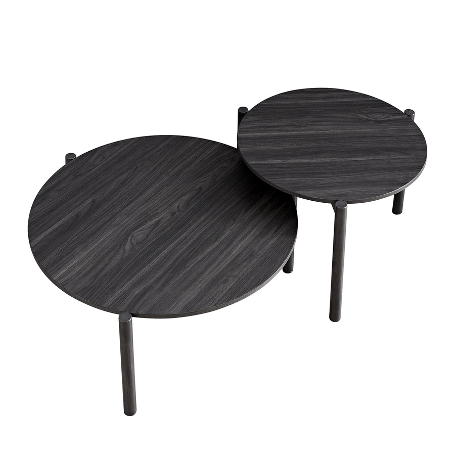 Linden Round Nesting Coffee Tables, Ebony - daals