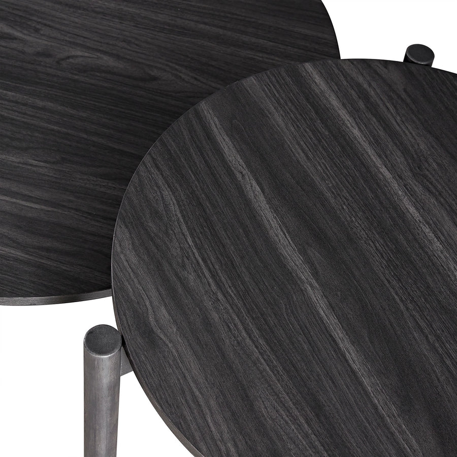 Linden Round Nesting Coffee Tables, Ebony - daals