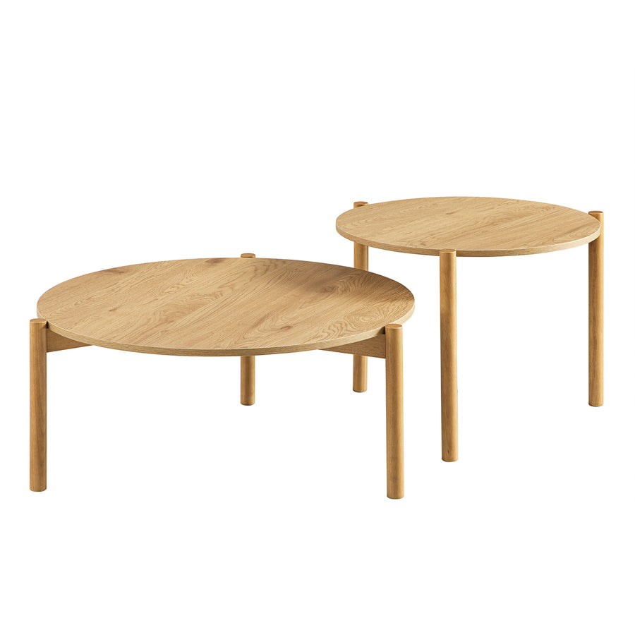 Linden Round Nesting Coffee Tables, Natural