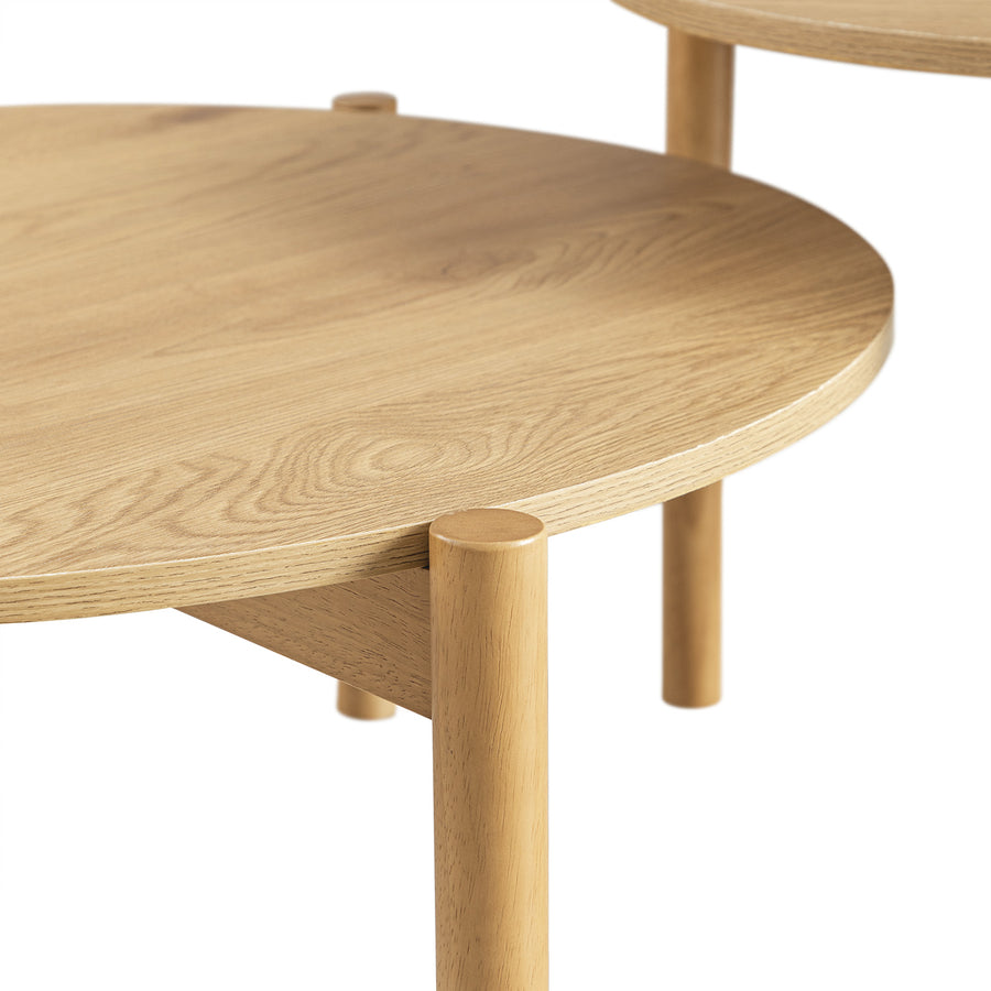 Linden Round Nesting Coffee Tables, Natural